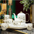 Beverage Serveware 8-piece housewarming gift ceramic coffee set water set teapot cup multifunctional household tea set Water Carafe