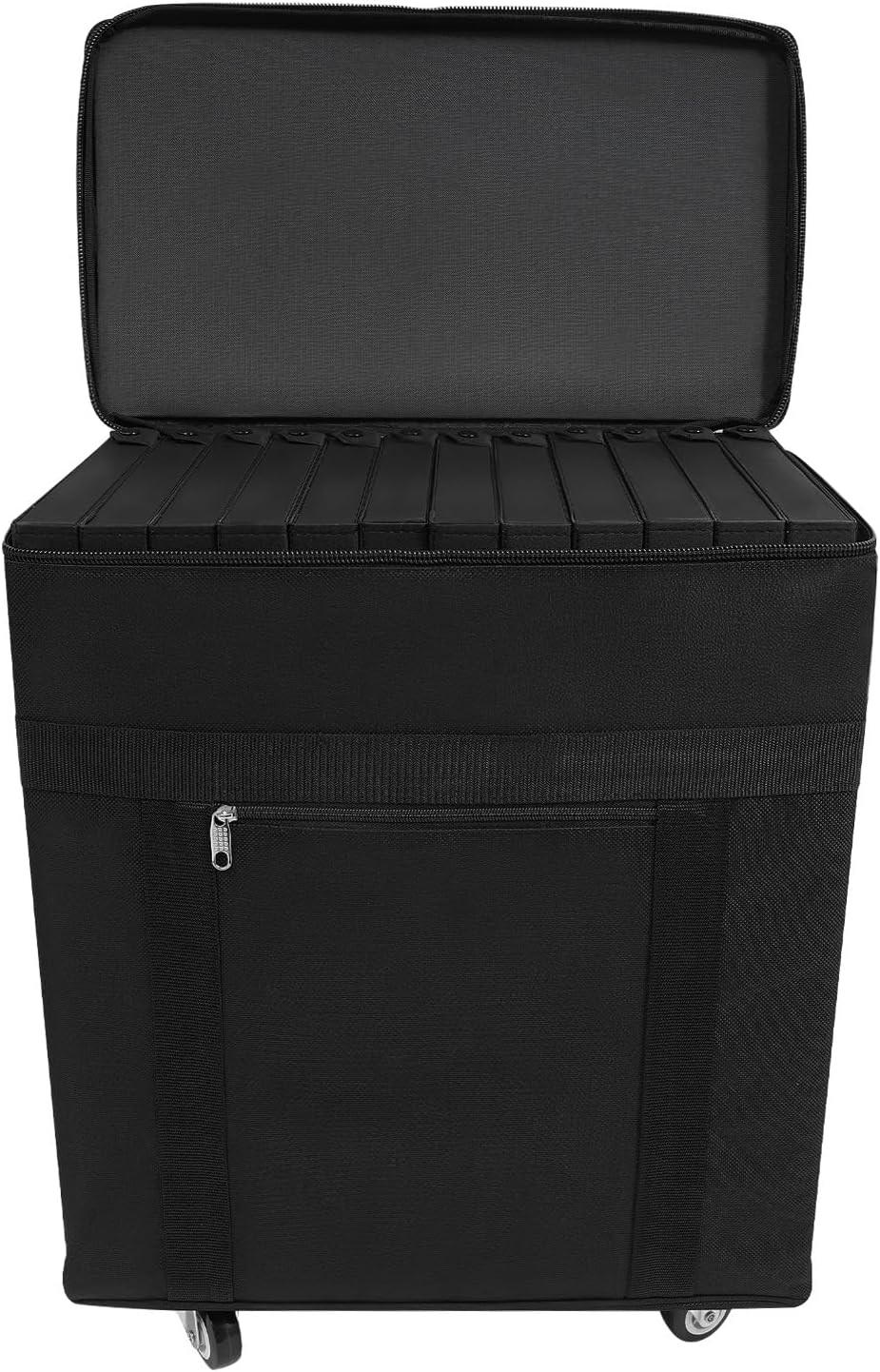 180 Slot Eyeglasses Storage Trolley Case, 12 Trays Eyeglasses Organizer, Sunglasses Trolley Box with Shoulder Strap Black Eyeglasses Collector for Outdoor& Indoor Exhibitions