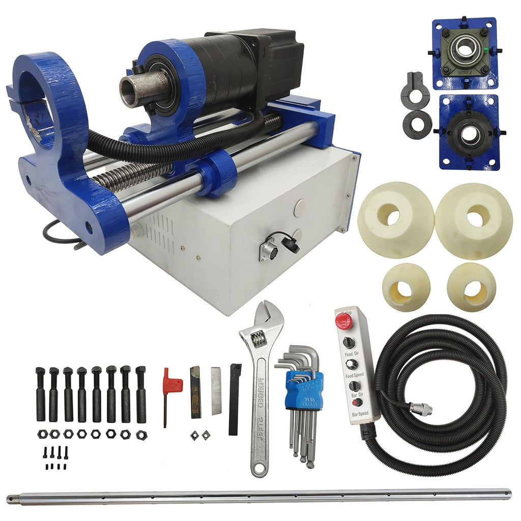 Portable Line Boring Machine, 110V Hole Drilling Machine, 1.77'-6.3' Bore Diameter, 5.2' x 1.57' Bar, Handle Control Professional Boring Equipment