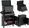 TUFFIOM 5-Drawer Rolling Tool Chest, Tool Storage Cabinet w/Drawers, Lockable Wheels, Detachable Top & Adjustable Shelf, Mechanic Tool Organizer Box for Garage, Workshop, Warehouse & Repair Shop