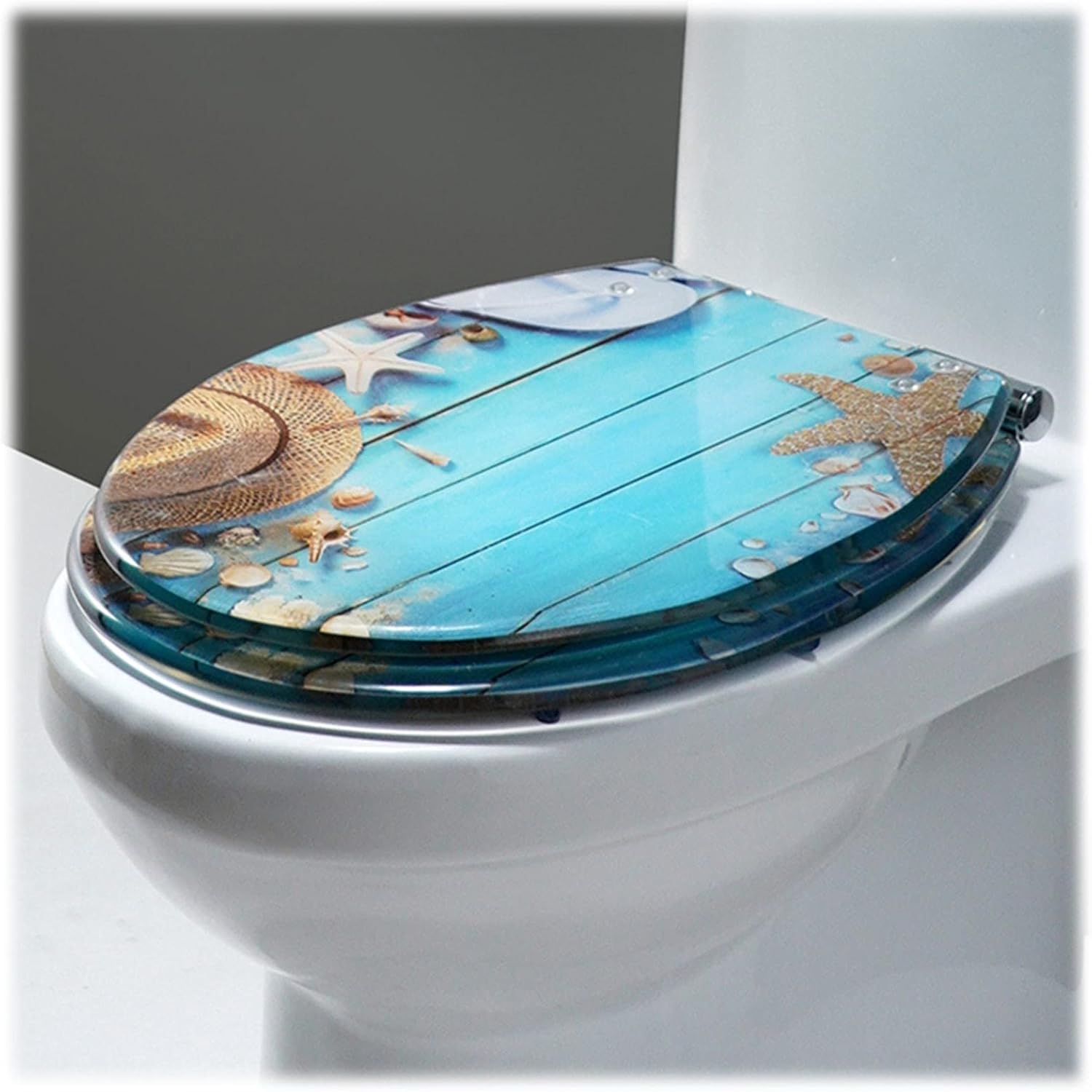 Toilet Seat Quick Release Toilet Seat, Heavy-Duty Soft Close Toilet Lid Oval Shape, Environmentally Friendly Resin Toilet Seat Adjustable Hinges