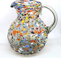 Confetti Rocks 120 oz Large Bola Pitcher, Recycled Glass, Lead-free, Toxin-Free (Pitcher) Multicolor