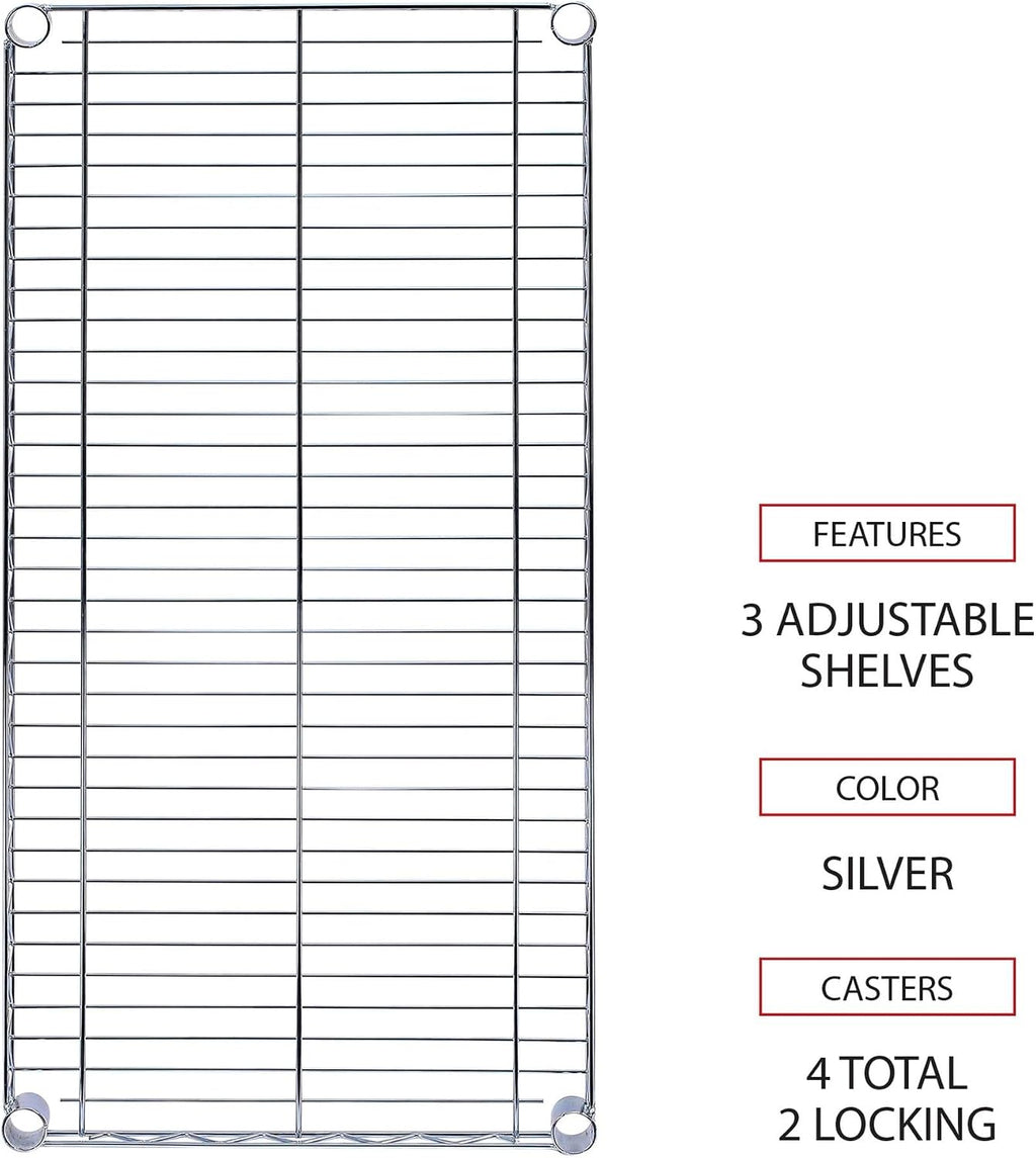Alera ALEGR363618SR 36 in. W x 18 in. D x 75 in. H 30 Garments Wire Shelving Garment Rack - Silver