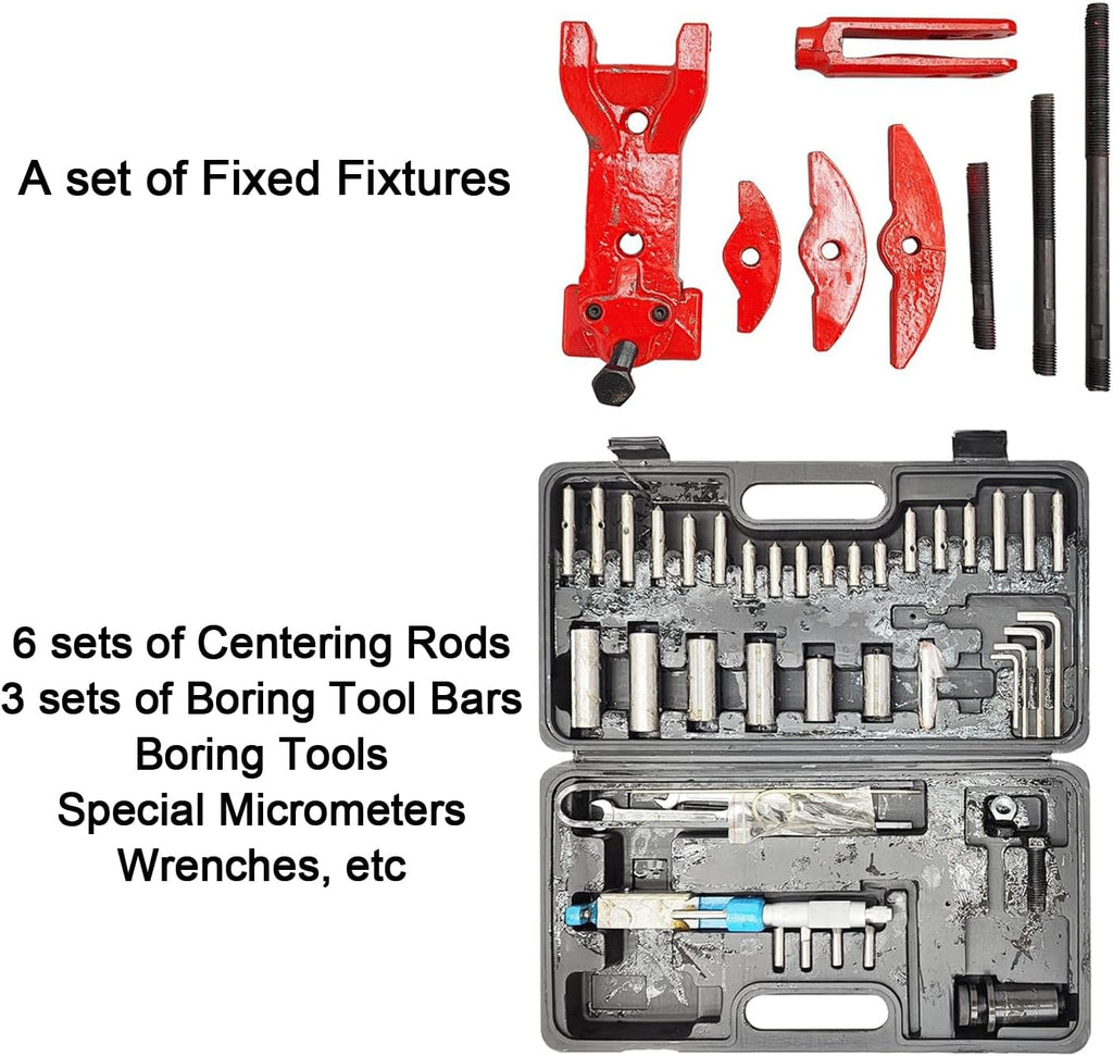 220V Professional Cylinder Boring Machine Honing Cylinder Repair Equipment with Max 11.8' Depth & 2.6-5.56' Boring Diameter Engine Rebuilding Borer ideal for Auto & Motorcycle Engine Repair