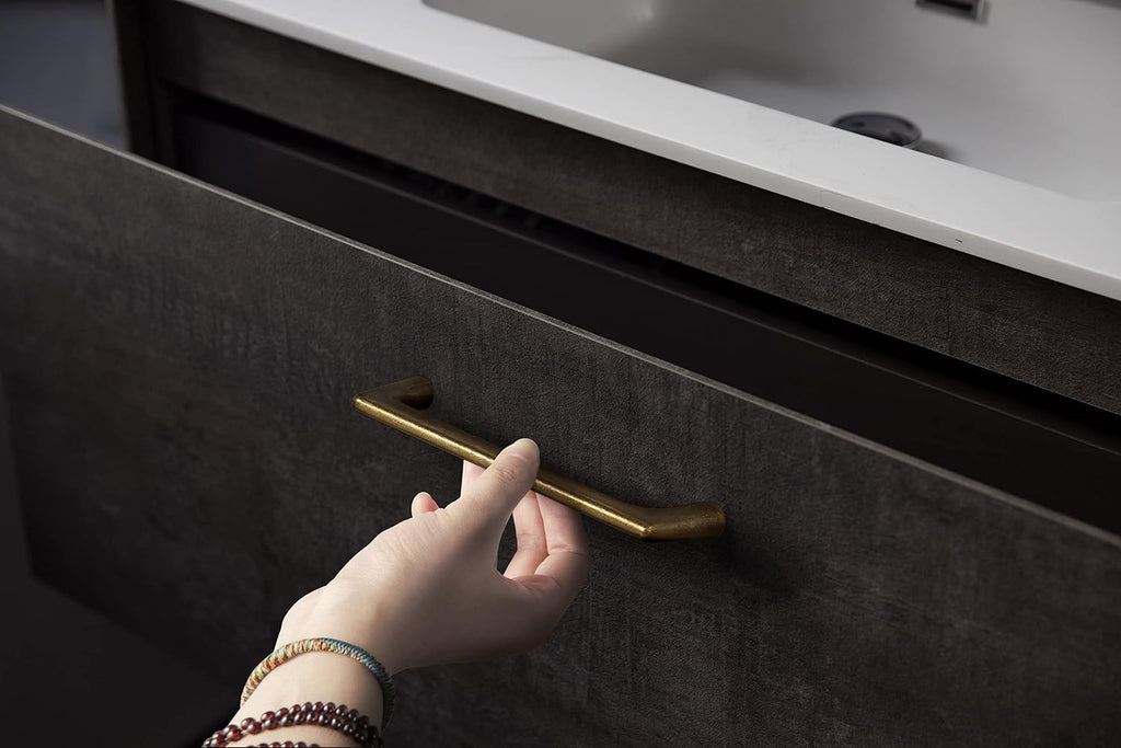 Goo-Ki Antique Brass Cabinet Pulls with 5''(128mm) Hole Centers, Retro Style Zinc Alloy Cabinet Handles for Dresser,Wardrobe,Cupboard- 24 Pack