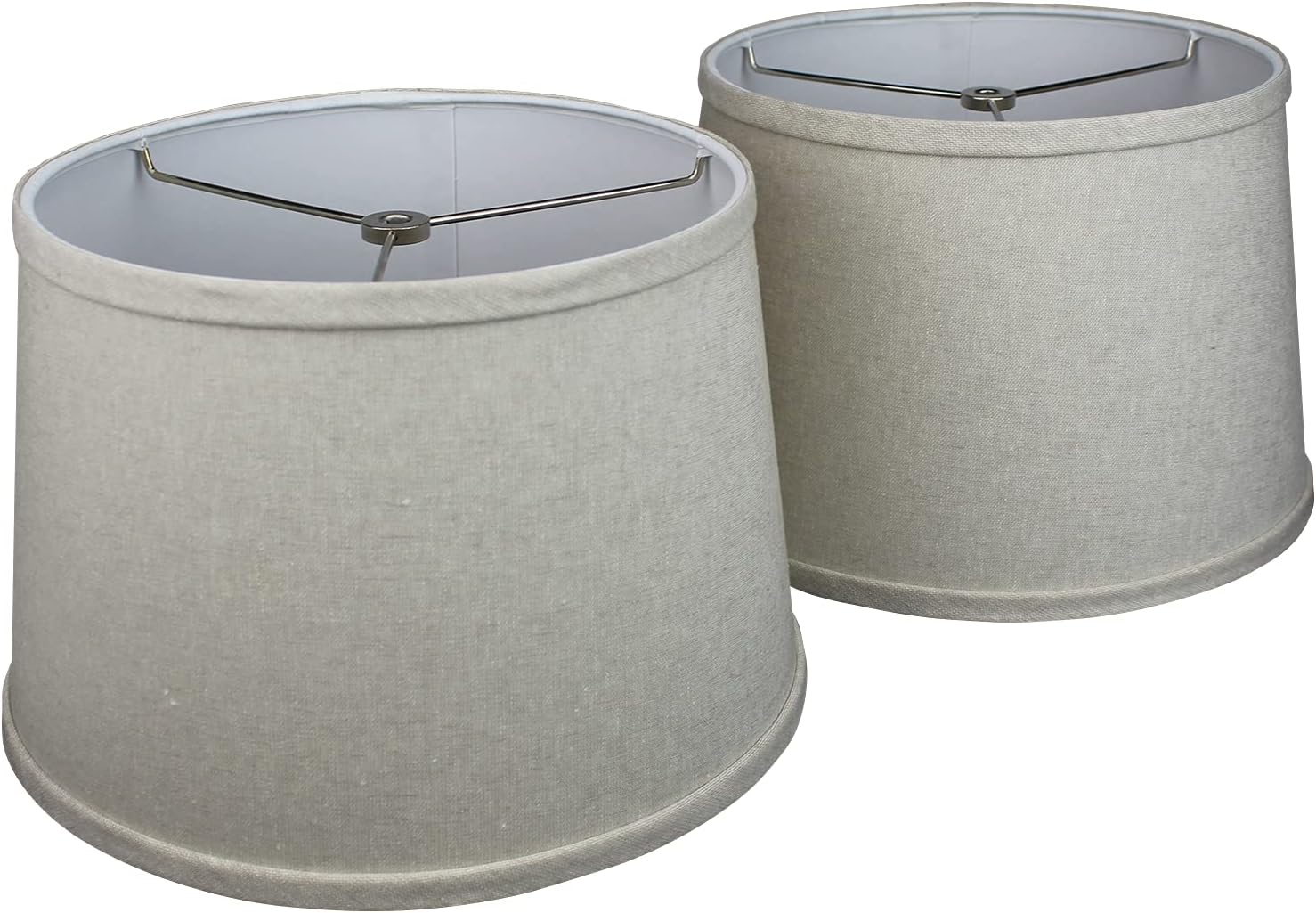 FenchelShades.com Set of 2 Lampshades 10' Top Diameter x 12' Bottom Diameter x 8' Slant Height with Washer (Spider) Attachment. Attaches to Lamps with an existing Harp (not included) (Couture Sand)