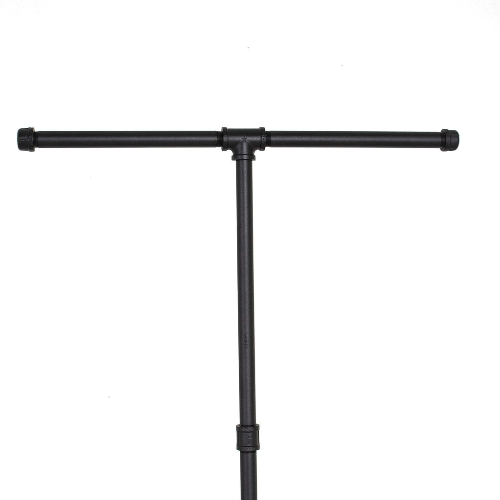 William Robert's Vintage Industrial Clothing Rack Heavy Duty Pipe 2-Way Black Powder Coated for Retail Store and Home