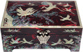 Antique Alive Mother of Pearl Inlay Design Jewelry Box, Wood Jewelry Box, Trinket Case, Keepsake Treasure Chest Box Organizer Holder (Bird Pine)
