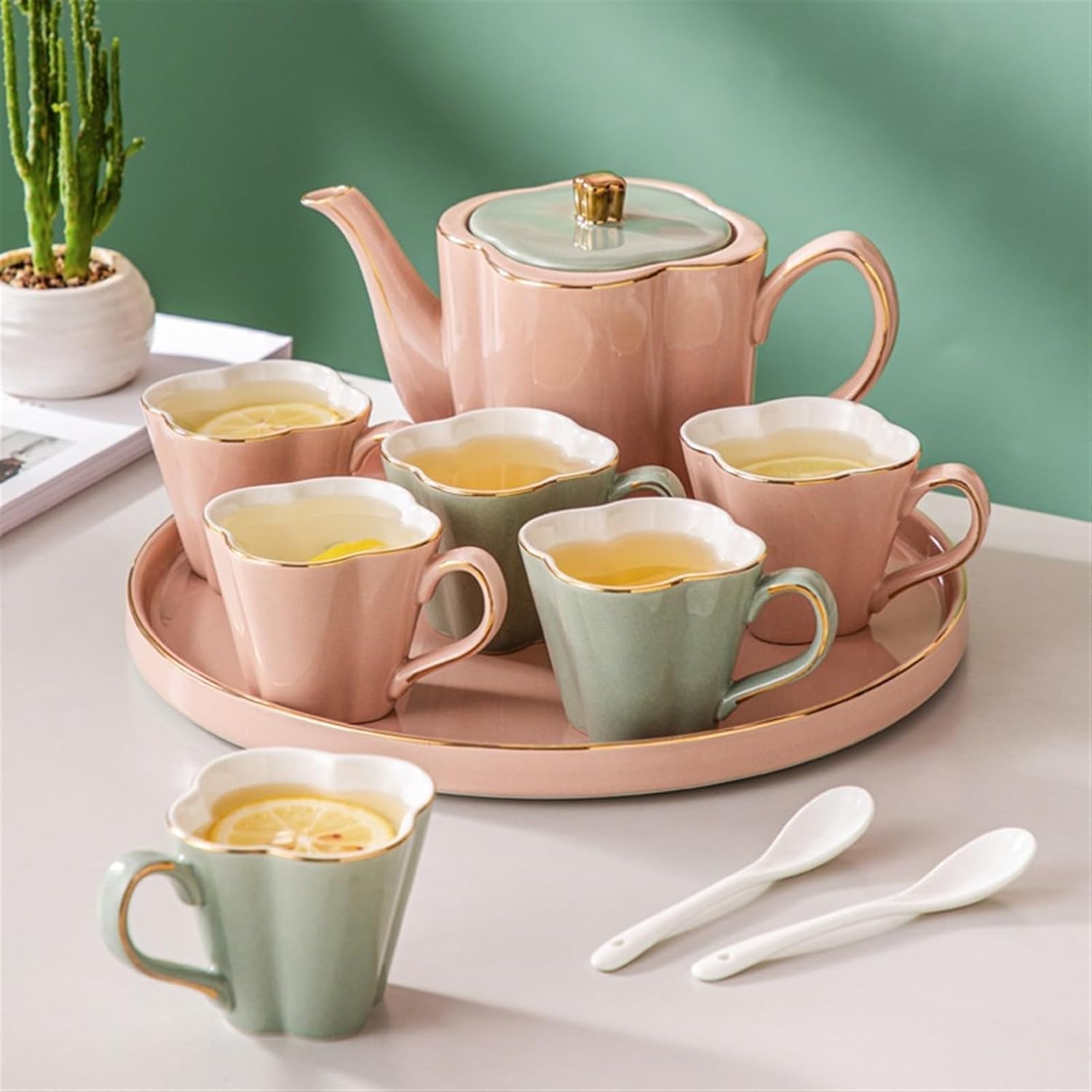 Beverage Serveware Tea cup kettle ceramic cup family set water cup water set tea set home living room Water Carafe