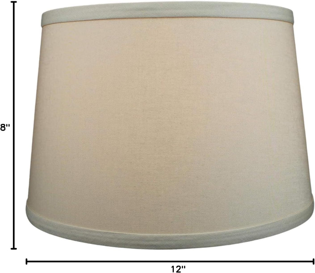 FenchelShades.com Set of 2 Lampshades 10' Top Diameter x 12' Bottom Diameter x 8' Slant Height with Washer (Spider) Attachment. Attaches to Lamps with an existing Harp (not included) (Linen Khaki)
