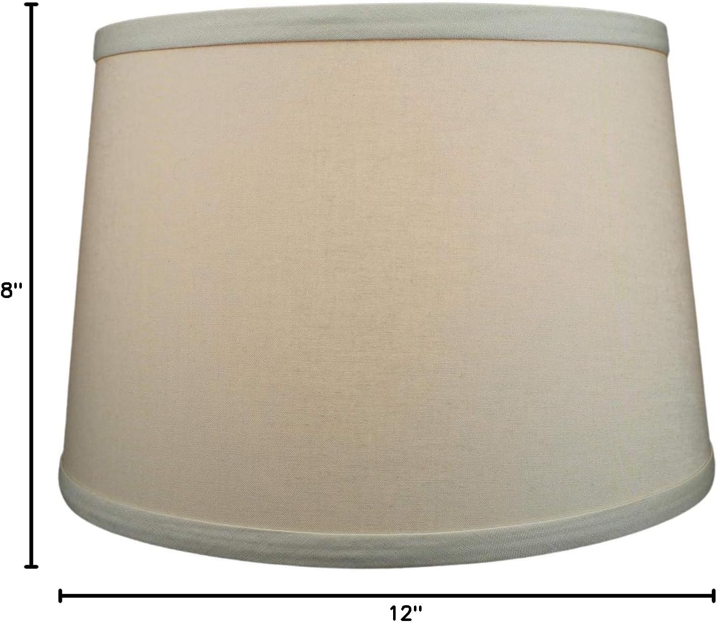 FenchelShades.com Set of 2 Lampshades 10' Top Diameter x 12' Bottom Diameter x 8' Slant Height with Washer (Spider) Attachment. Attaches to Lamps with an existing Harp (not included) (Linen Khaki)