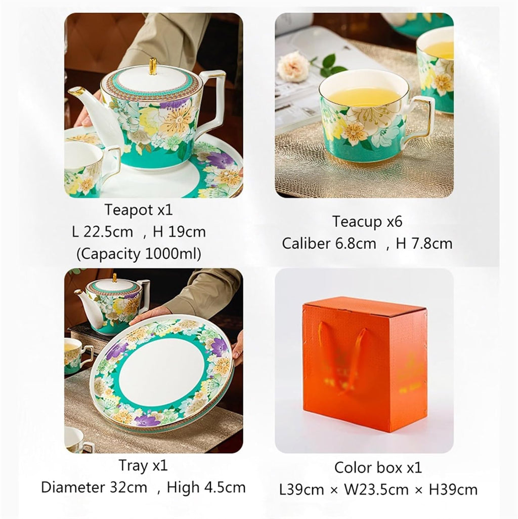 Beverage Serveware 8-piece ceramic souvenir set, ceramic water set, tea set with tray, home Chinese teapot Water Carafe