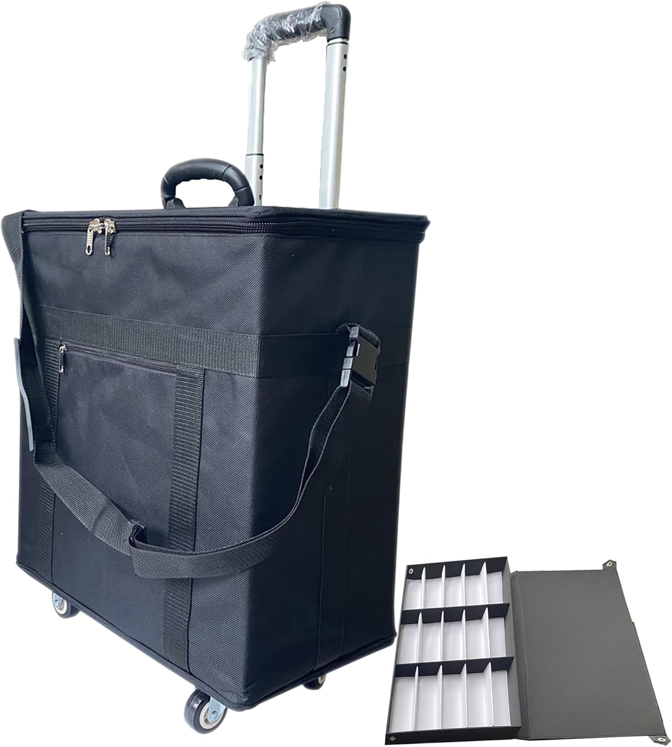 INTSUPERMAI Eyeglasses Storage Organizer Trolley Case with Individual Glasses Eyewear Display Case Box Oxford Cloth