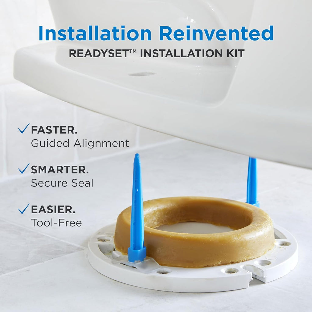 Gerber Maxwell Crest Two-Piece Toilet Elongated with 12-in Rough-in, ADA-Compliant Chair Height, High Efficiency 1.28 GPF, Soft-Close Seat and Install Kit with Wax Ring Included, White, GRS48310