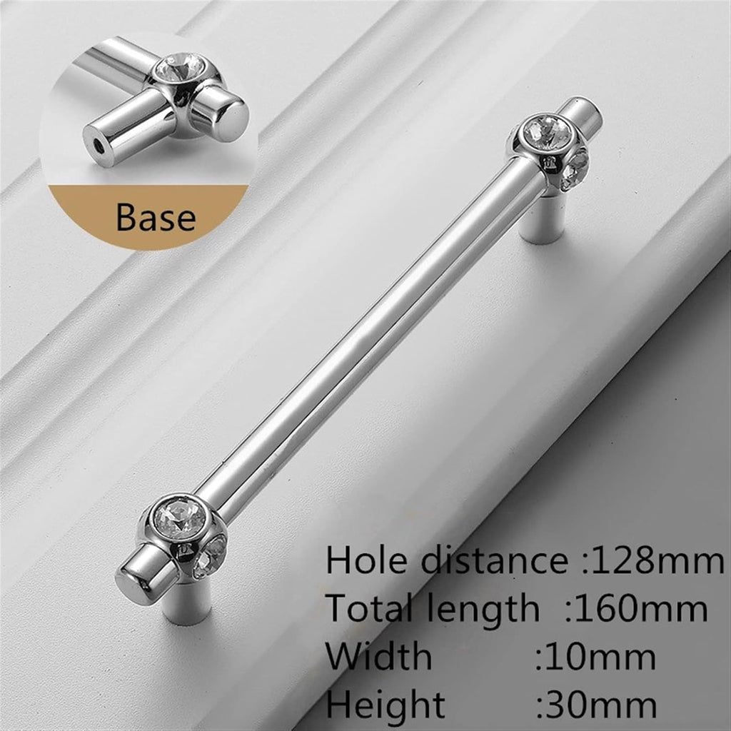 Cabinet Handles Kitchen Hardware 6 PCS Luxury Diamond Crystal Handles Alloy Kitchen Dresser Cabinet Handles Door Knobs Furniture Hardware Cabinet pulls Kitchen Cabinet Handles ( Color : 6733-128 )