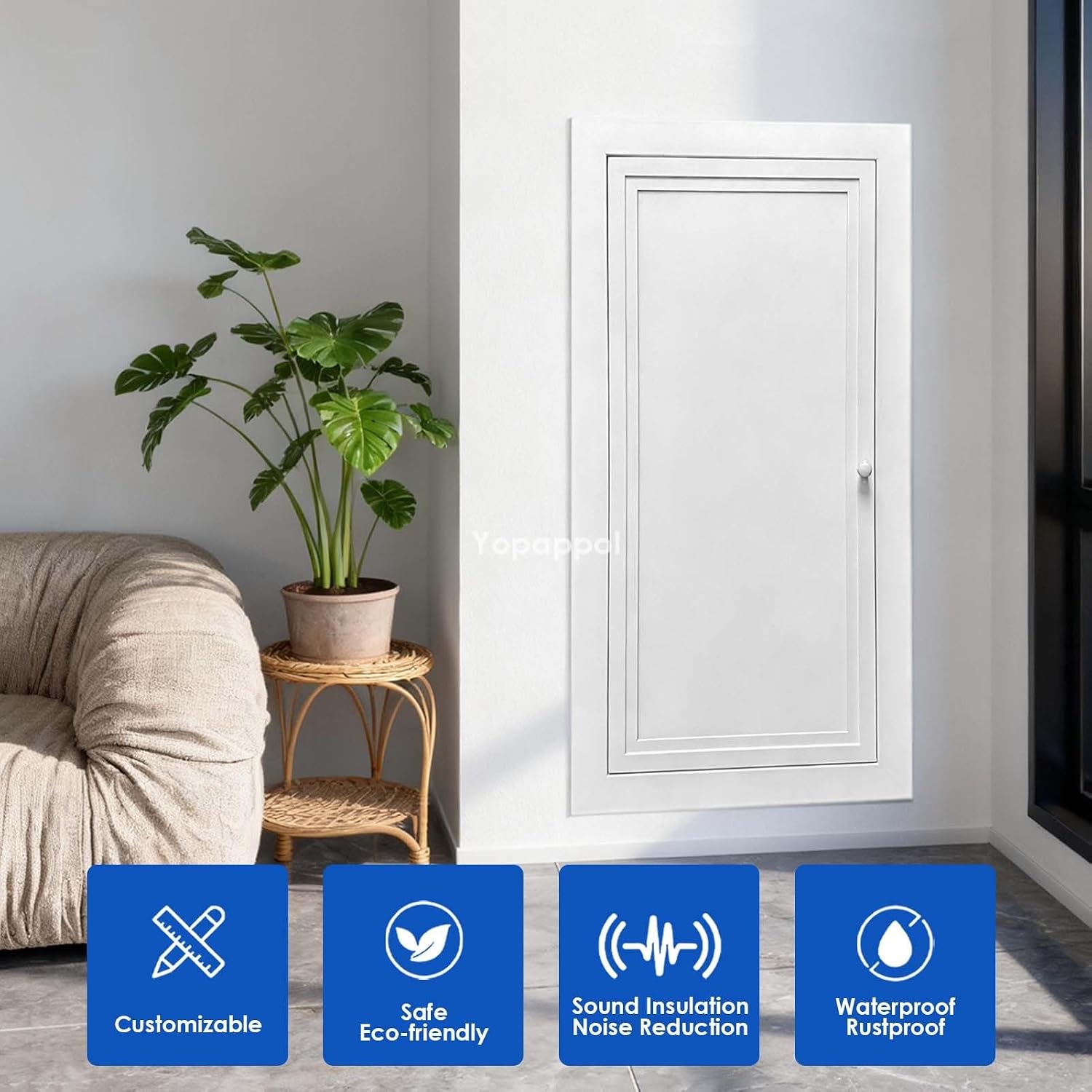 White Metal Access Panel for Drywall and Ceiling, Paintable Inspection Door Flush Plumbing, Electricity, Heating Hatch, Bathroom Services Hole Cover(36x44in/91x112cm)
