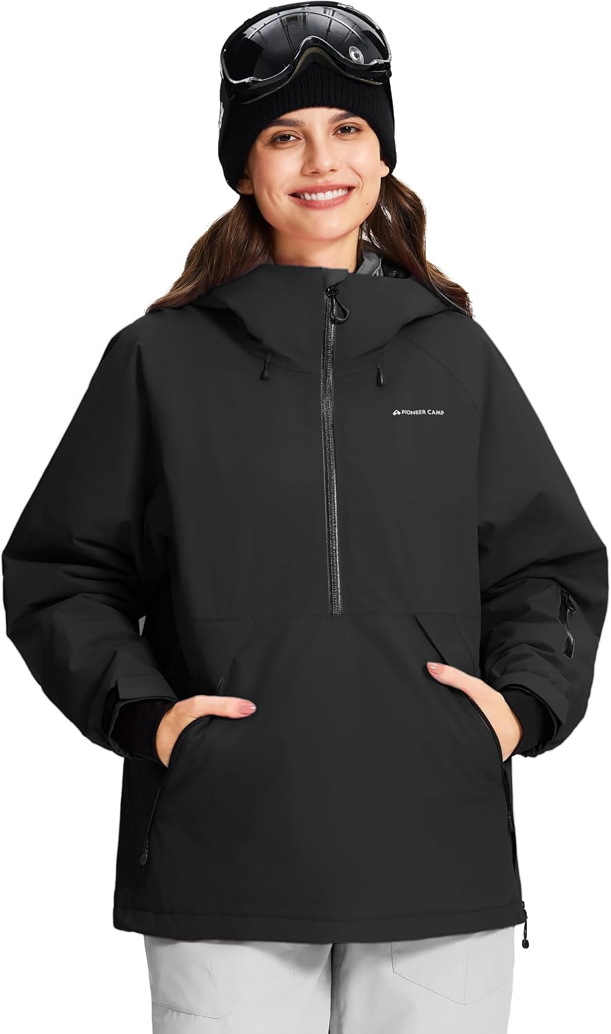 Pionner Camp Womens Ski Jacket Snow Coat Waterproof Baggy Anorak Snowboard Hoodie Insulated Pullover Winter Sports Mountain