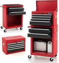 ERGOMASTER Tool Cabinet Chest Include 4-Drawers Removable Top Box + 2-Drawer & Caibinet Capacity Tool Storage with Wheels and Locking System - BlackRed 6-Drawers, TOOLBOX-2023