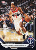 2025 Topps Now Tre Johnson #14 Black Foil /10 Washington Wizards Rookie RC Basketball Card