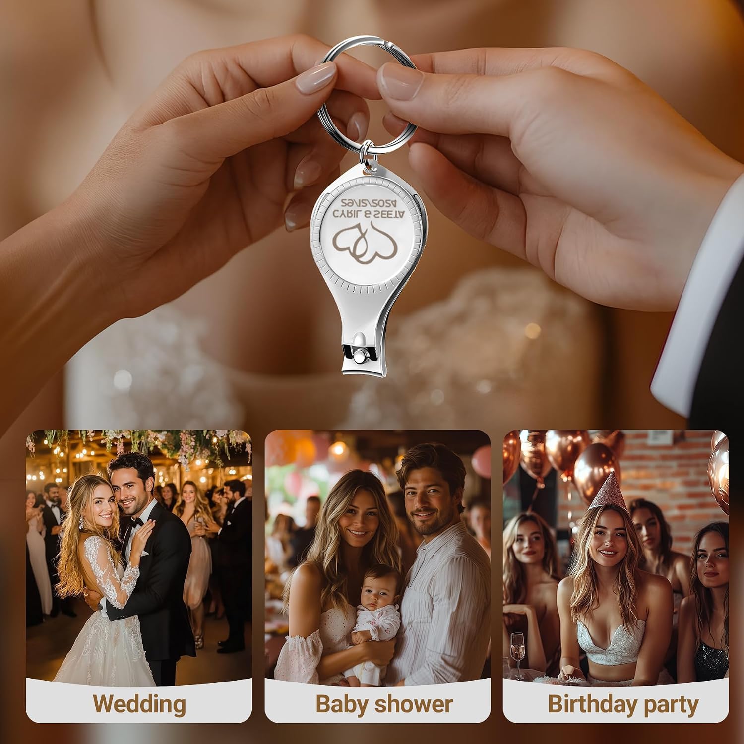 100pcs-Personalized 4 in 1 Multi Function Bottle Opener, Nail Clipper, Wedding Favors Brewery, Private Customized, Sliver, Multitool Gifts for Men