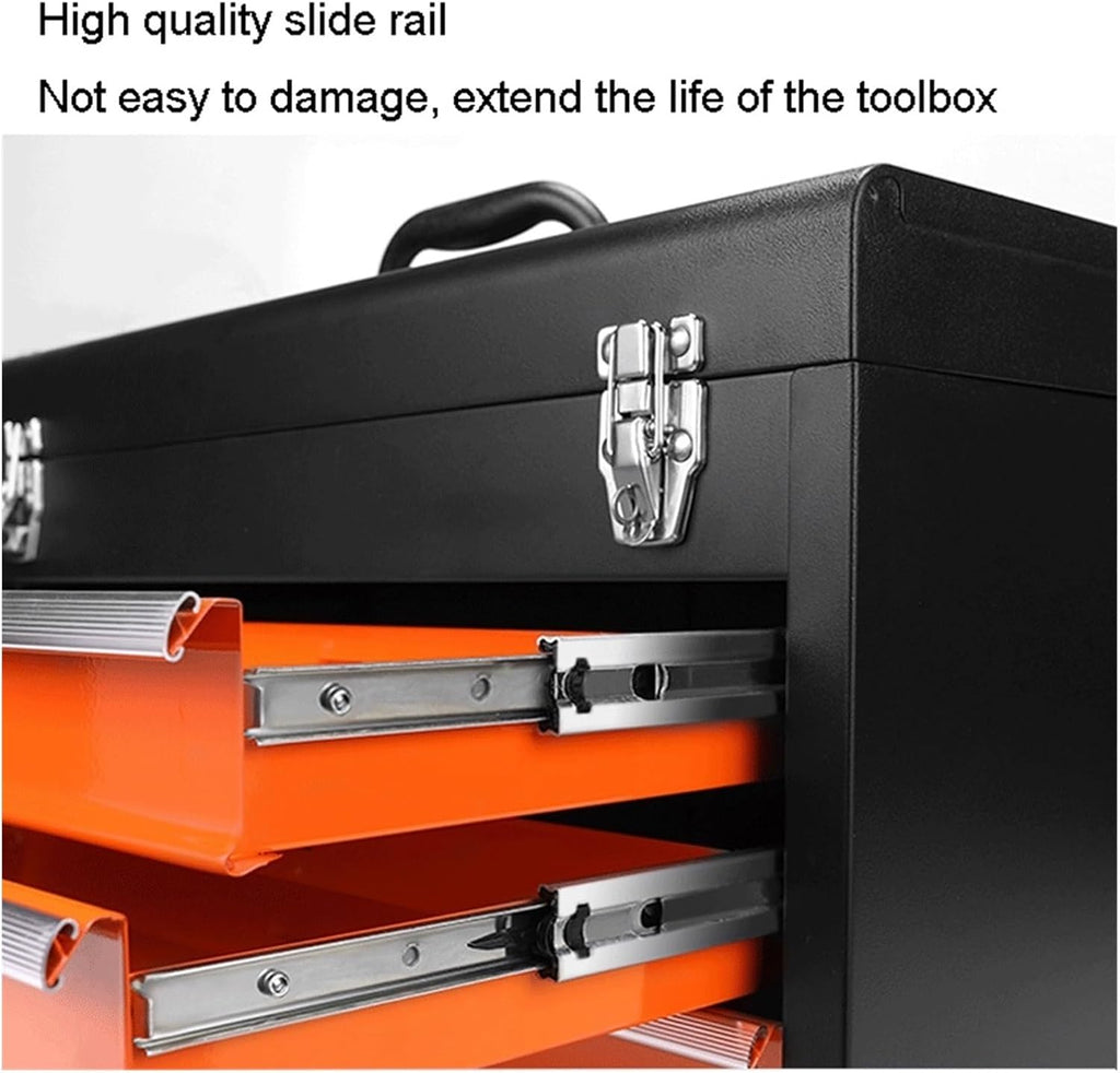 Storage Case Portable Drawer Tool Box Multipurpose Steel Toolbox/Chest Household Tools and Consumer Storage Metal Box for Tools Organization Organization(M)