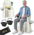 Bedside Commode, Portable Toilet for Adults, Commode Chair for Toilet with Arms, Height Adjustable, 2 Toilets and Induction Night Light, Potty Chair for Elderly and Disabled