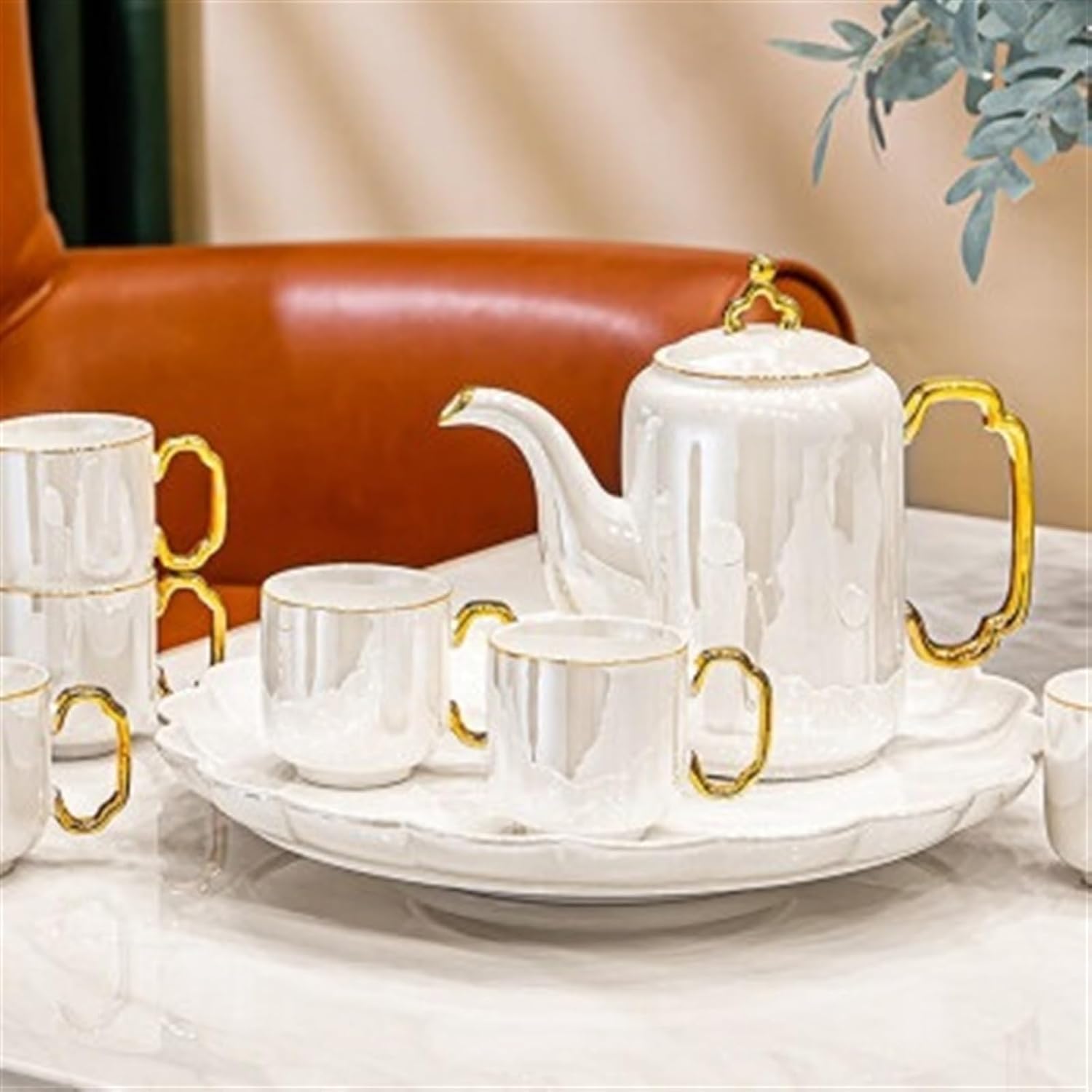 Beverage Serveware 8-piece ceramic tea set water set teapot teapot and teacup set household teapot combination Water Carafe