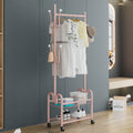 Metal Clothing Hanger Rack,Simple Rolling Metal Garment Rack for Bedroom,Living Room,Clothing Store Clothing Rack Rack with Wheels Garment Rack (Color : Pink, Size : 60cm/23.62in)