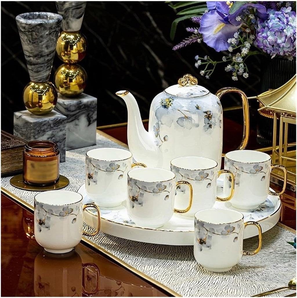 Beverage Serveware 8-piece ceramic water set tea set afternoon tea kettle teacup housewarming gift Water Carafe