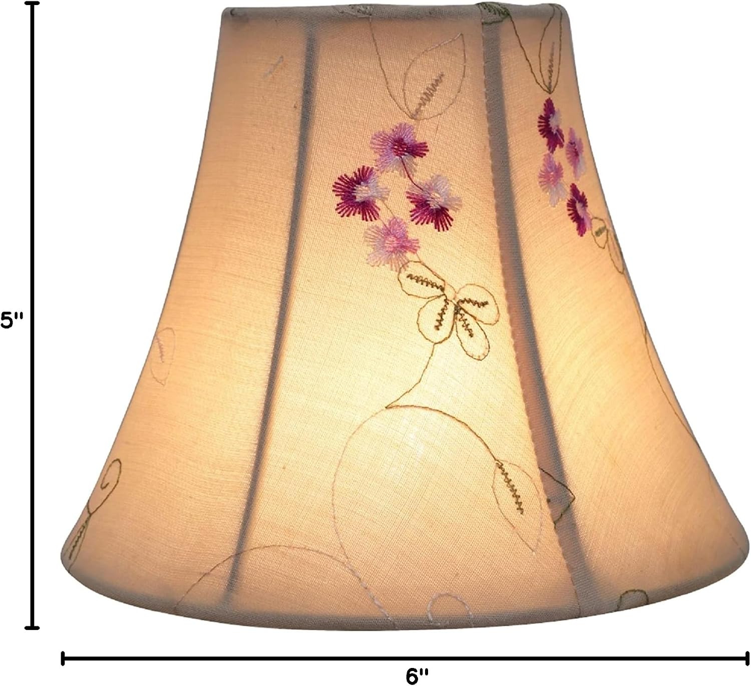 Aspen Creative 30055-9A, Bell Clip-On Chandelier Lamp Shade, Apricot, 3' Top x 6' Bottom x 5' Slant Height, Set of 9