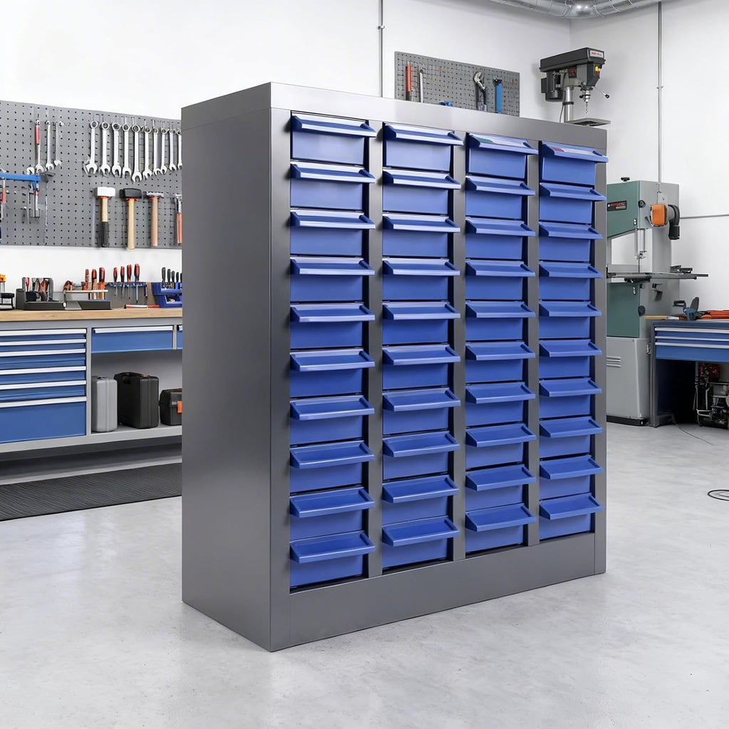 40 Drawer Workshop Parts Storage Cabinet with Drawer Organizers - Tool Box Organizer for Garage Shelving & Workspace Organization Single Drawer 7.8×3.9×2 Inches