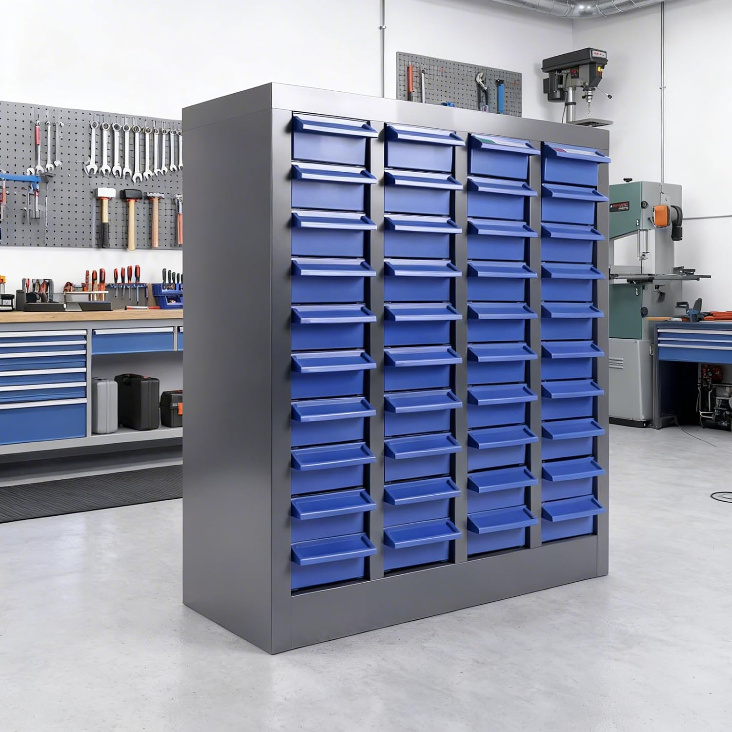40 Drawer Workshop Parts Storage Cabinet with Drawer Organizers - Tool Box Organizer for Garage Shelving & Workspace Organization Single Drawer 7.8×3.9×2 Inches