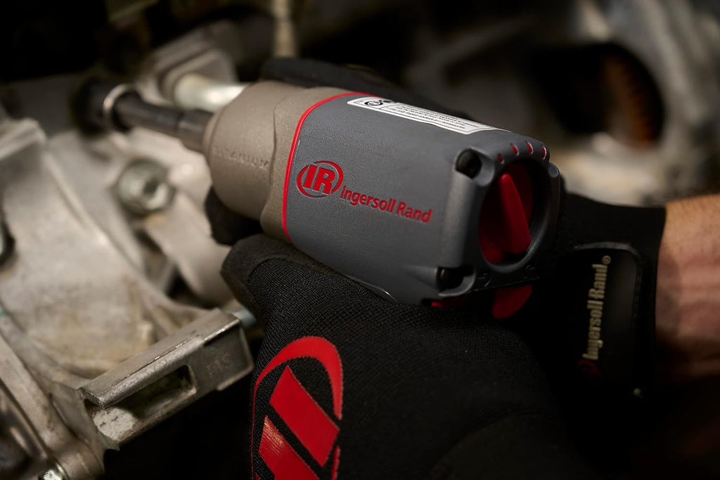 Ingersoll Rand 2115QTIMAX 3/8' Air Impact Wrench, Quiet, 300 ft-lb Torque, Titanium Hammercase, Friction Ring Retainer, Pistol