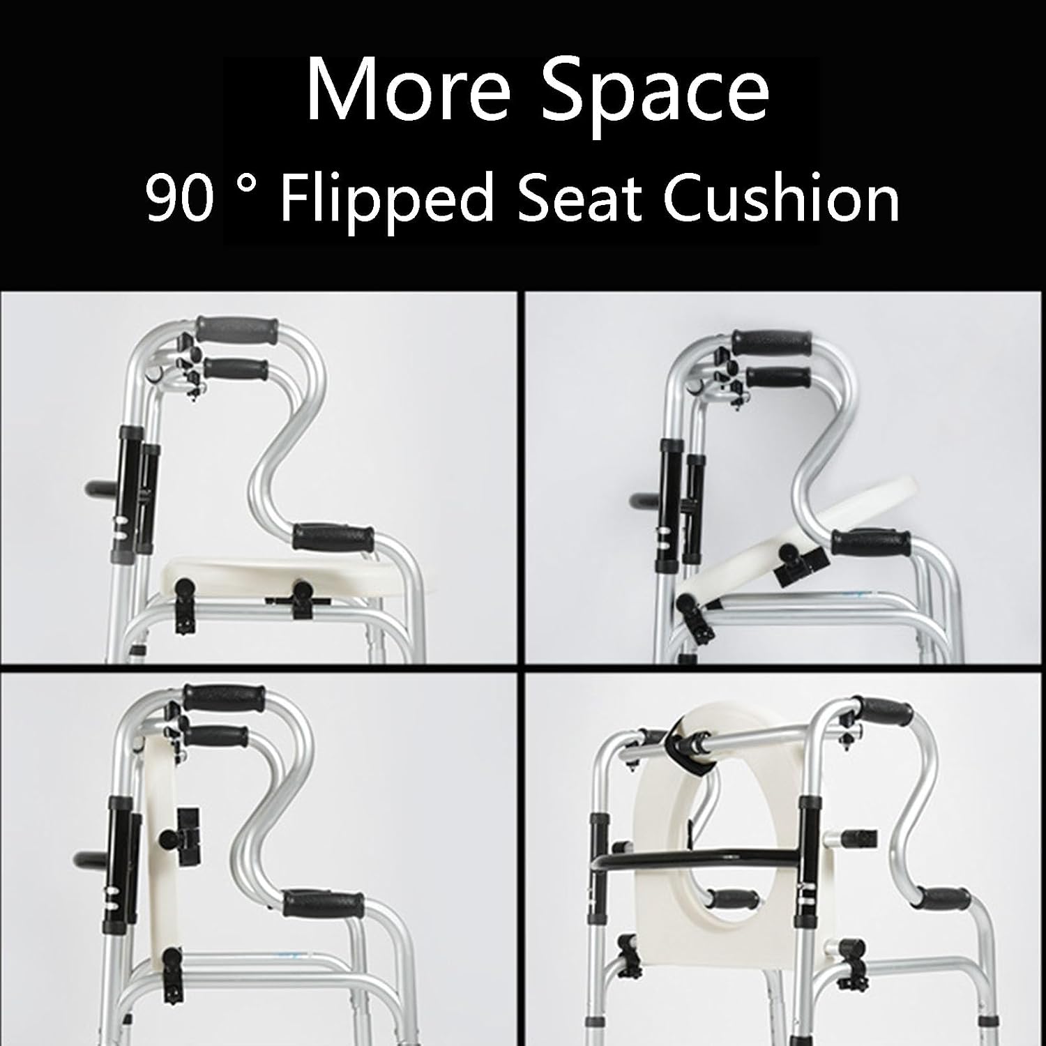 Raised Toilet Seat with Handles Up to 380lbs, Elevated Handicap Toilet Seat Riser for Seniors with Soft Padded, Height Adjustable, Stand Alone Toilet Safety Frame, fit Any Toilet