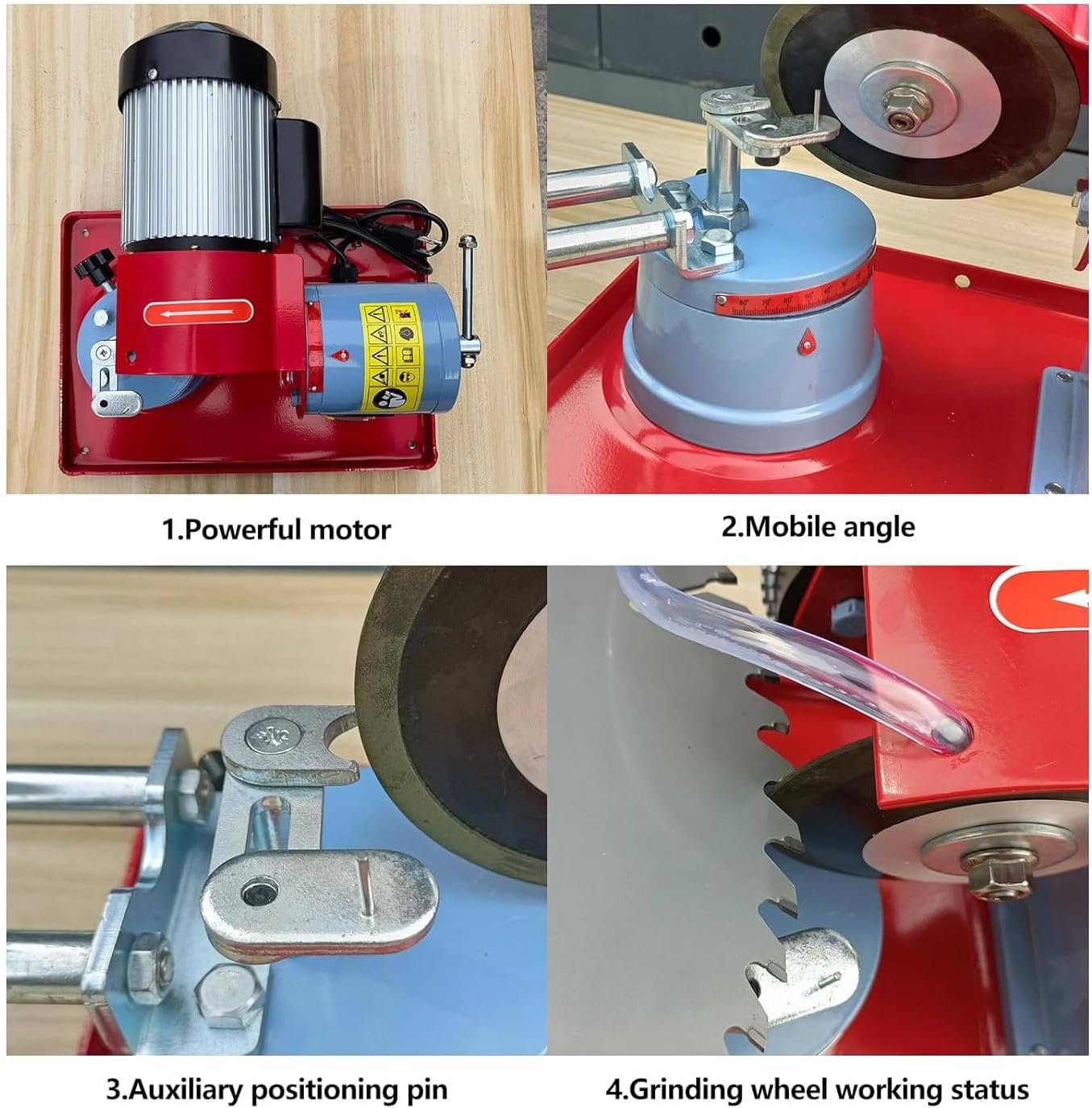 Circular Saw Blade Sharpener, 550W Grinding Machine with 5 Saw Centerings, 2850RPM for Carbide Tipped Saw Blades - Includes Grinding Wheel