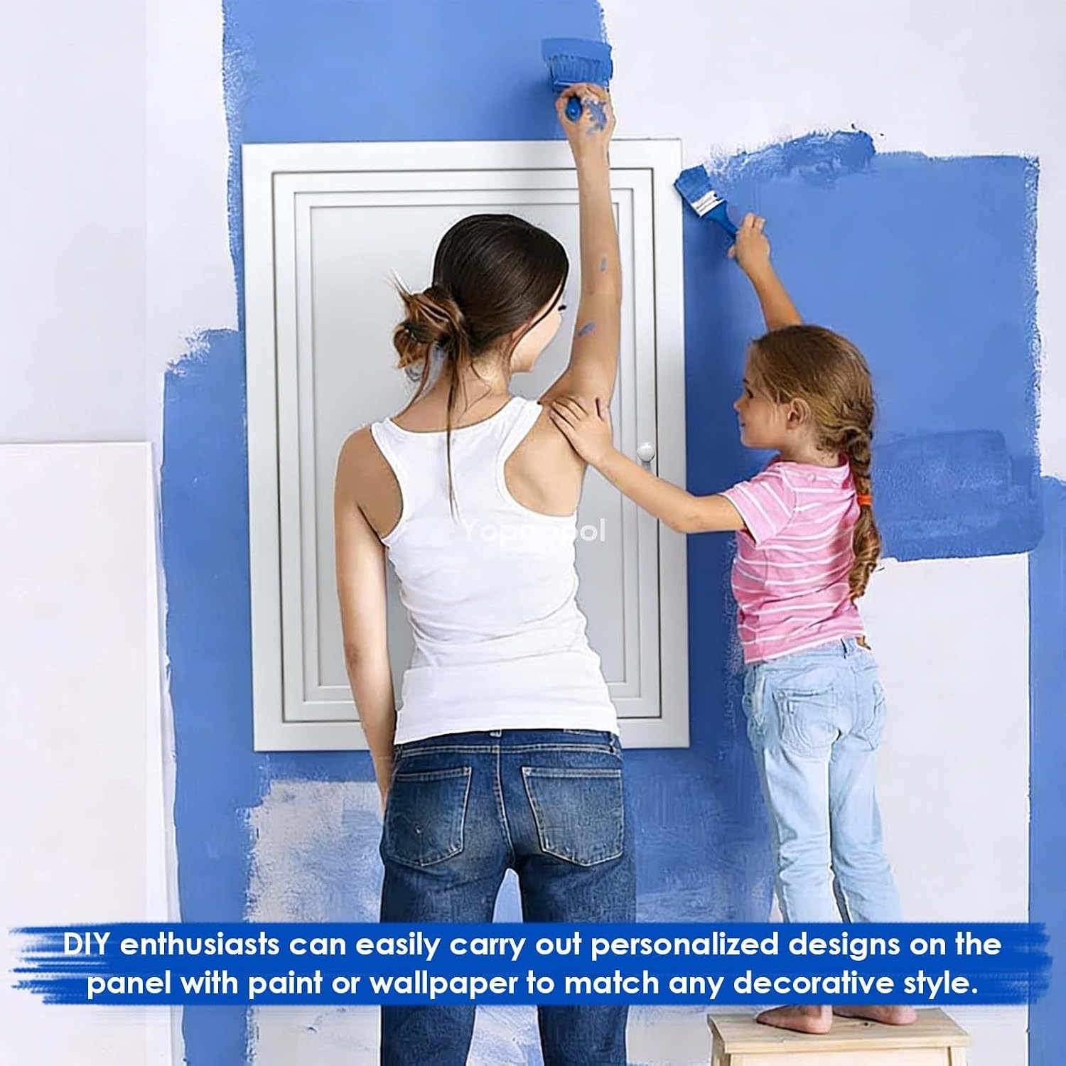White Metal Access Panel for Drywall and Ceiling, Paintable Inspection Door Flush Plumbing, Electricity, Heating Hatch, Bathroom Services Hole Cover(30x28in/76x71cm)