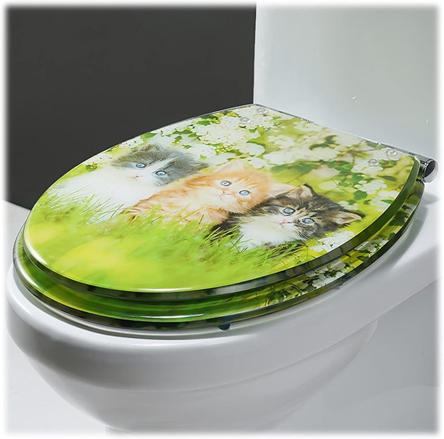Toilet Seat Quick Release Toilet Seat,Soft Close Toilet Lid Oval Shape, Environmentally Friendly Resin Toilet Seat Adjustable Hinges