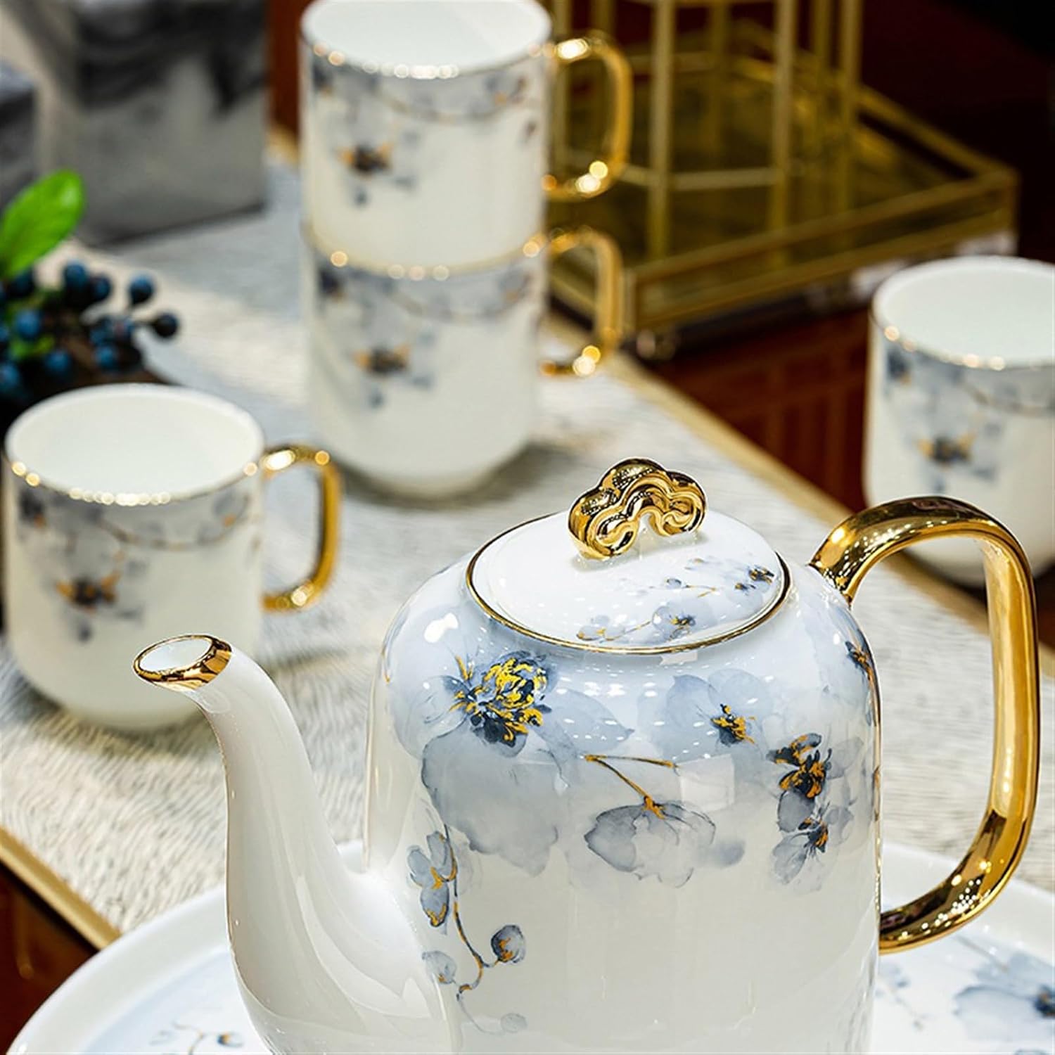 Beverage Serveware 8-piece ceramic water set tea set afternoon tea kettle teacup housewarming gift Water Carafe