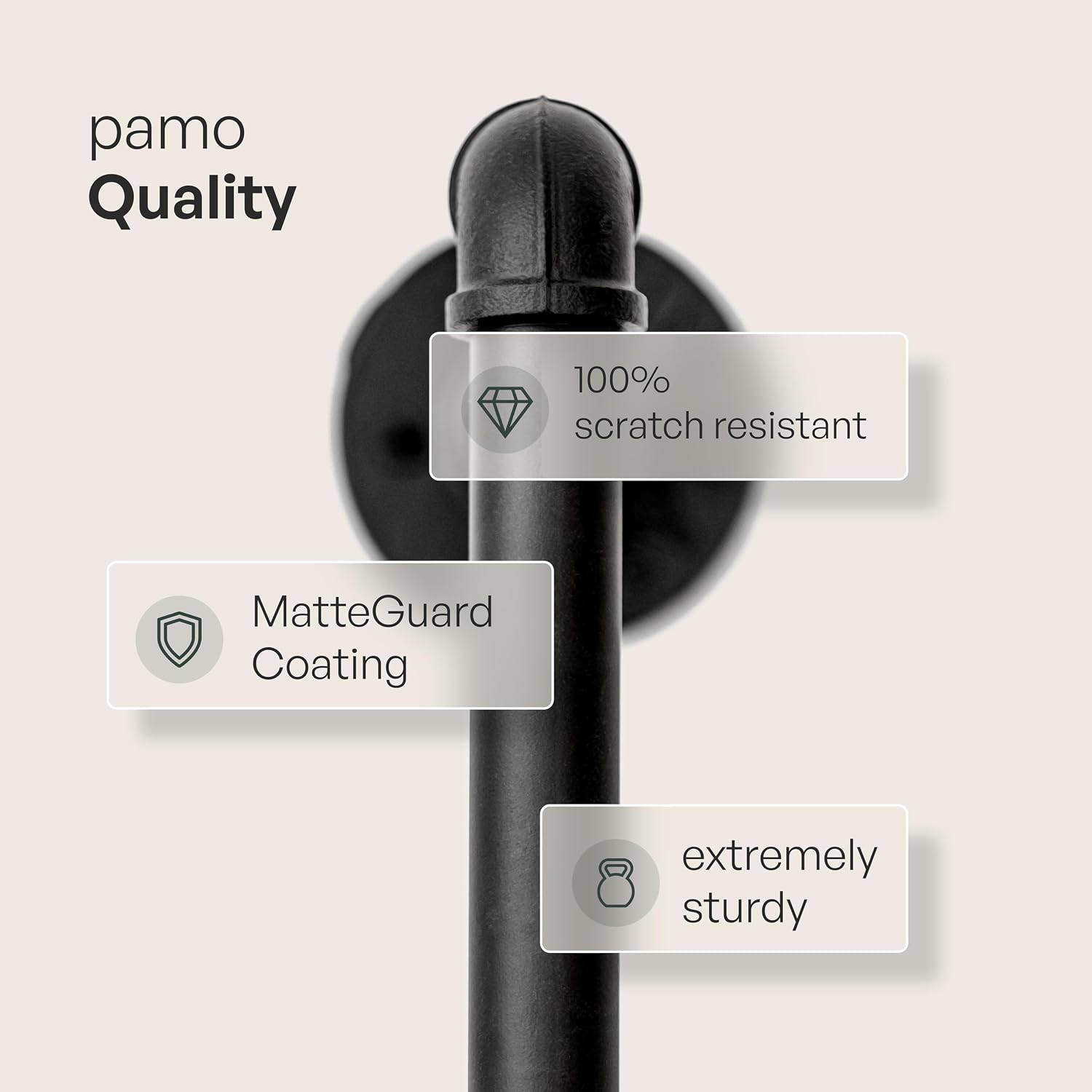 pamo Industrial Pipe Clothing Rack with Shelf – Wall Mounted Closet System, Black Powder-Coated Steel, Oak Boards – Walk-In Closet Organizer & Retail Clothing Rack