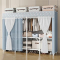 Portable Wardrobe Closet for Hanging Clothes, Metal Freestanding Armoire Wardrobe Clothes Rack with Fabric Cover, Large Capacity Garment Rack Clothes Organizer with Shelves, For Bedroom(Blue,78.7''x17
