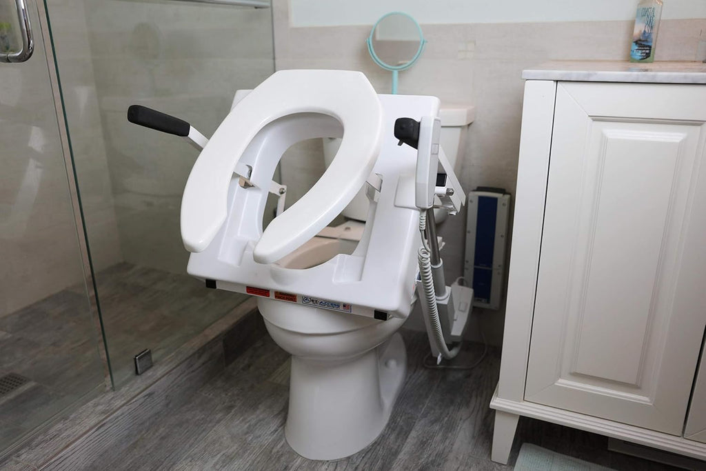 EZ-ACCESS TILT Toilet Incline Lift, Battery Powered (Battery Included), Elongated Seat