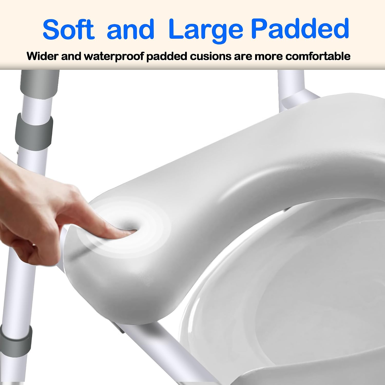 Raised Toilet Seat with Handles, Adjustable Width & Height Commode Chair for Toilet with Arms, 400 lbs Toilet Seat Risers for Seniors, Disabled and Pregnant, Fit Any Toliet