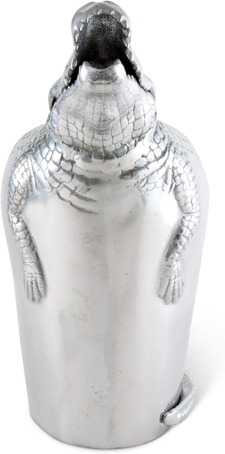 Arthur Court Alligator Pitcher Water Jug for Hot/Cold Water, Ice Tea and Juice Beverage Tropical Cajun Croc Gator Styling 12 inch Tall