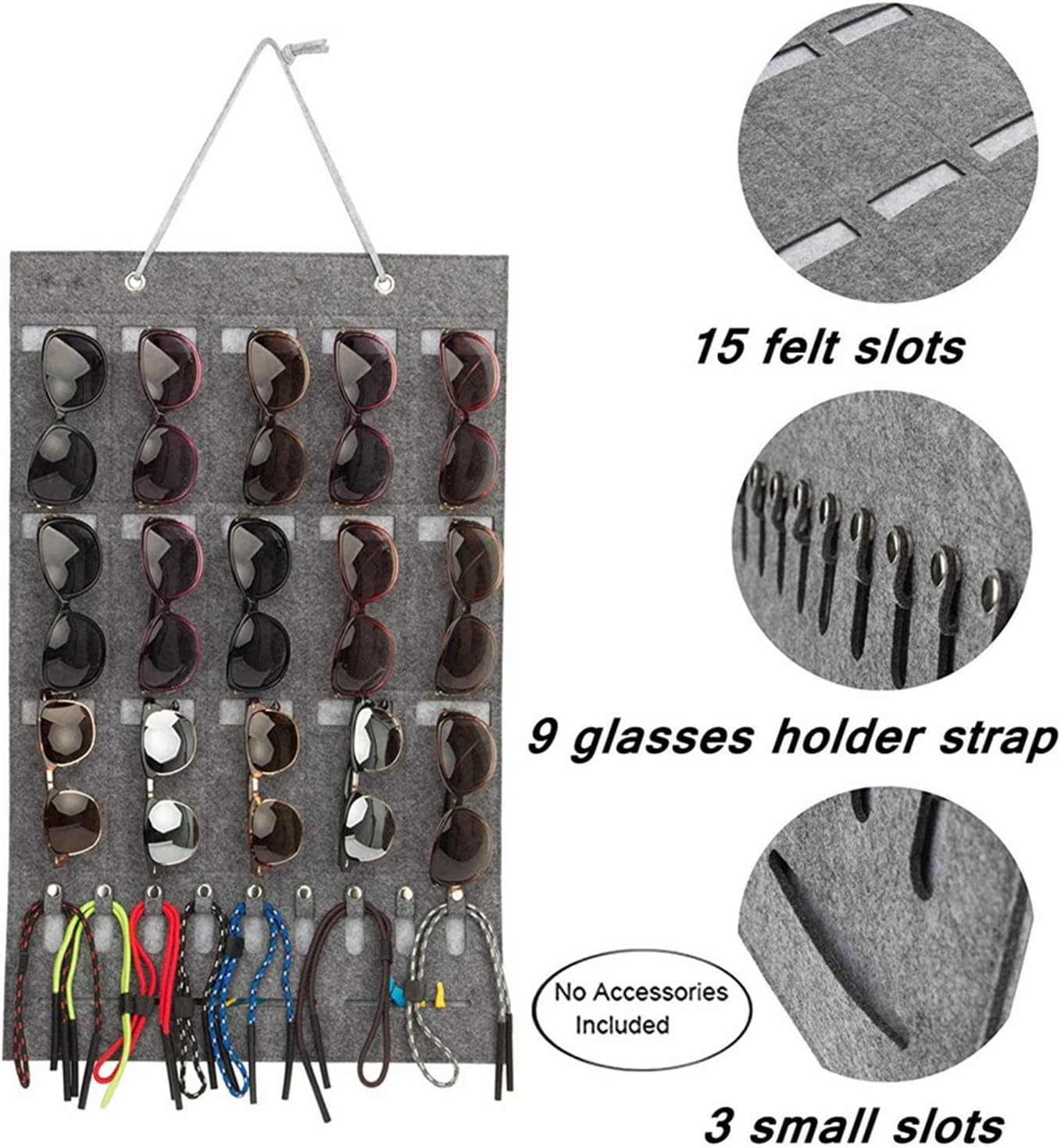 GRFIT Glasses Stand 15/25 Slots Felt Eyeglasses Stand Holder for Sunglasses Glasses Storage Display Hanging Bag Wall Pocket Storage Box Organizer Eyewear Display Stand ( Color : 4 )
