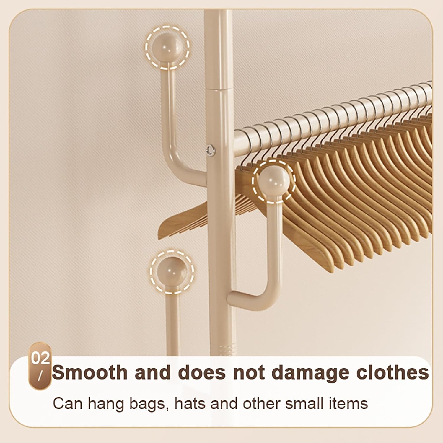 Clothes Rack For Hanging Clothes,Portable Rolling Garment Racks With Wheels And Hooks,Metal Freestanding Coat Rack With Storage Shelves,Clothing Rack For Bedroom(80cm(31.5in))