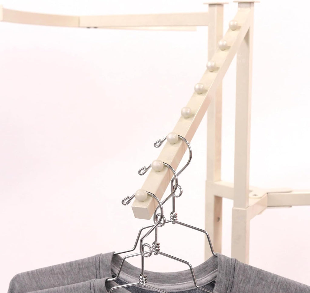 SSWBasics 3-Way Adjustable Clothing Display Rack - Sleek, Sturdy Boutique Ivory Garment Stand - Premium Retail Clothing Rack for Boutiques and Thrift Stores - Elegant Boutique Clothing Rack for