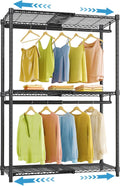 VIPEK X1 Expandable Clothes Rack Heavy Duty Adjustable from 2' to 3'5' with Adjustable Shelves and Hanger Rods, Reach-in & Walk-in Closets Metal Garment Racks Portable Closet, Black