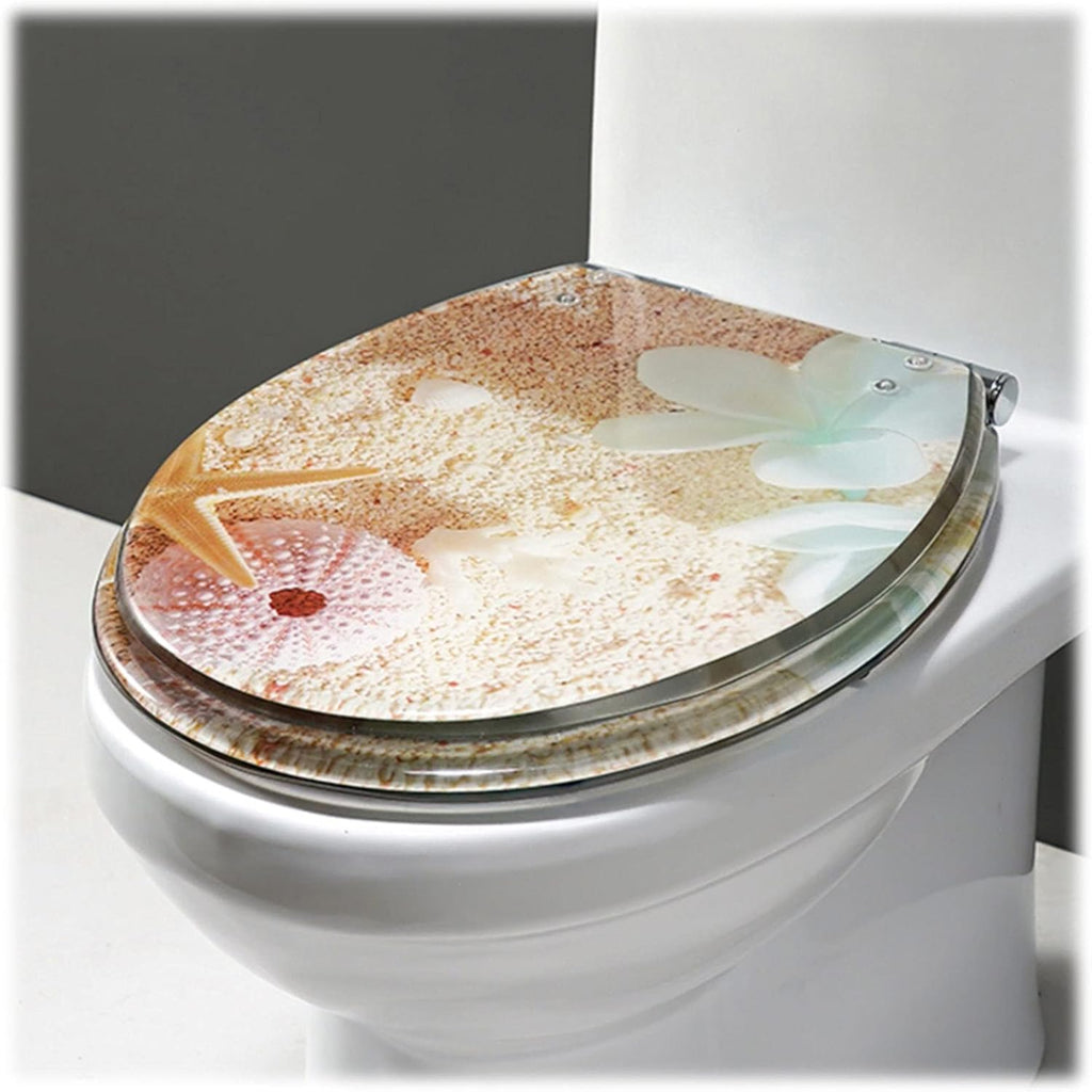 Toilet Seat Quick Release Toilet Seat, Heavy-Duty Soft Close Toilet Lid Oval Shape, Multi-Color Resin Toilet Seat Adjustable Hinges
