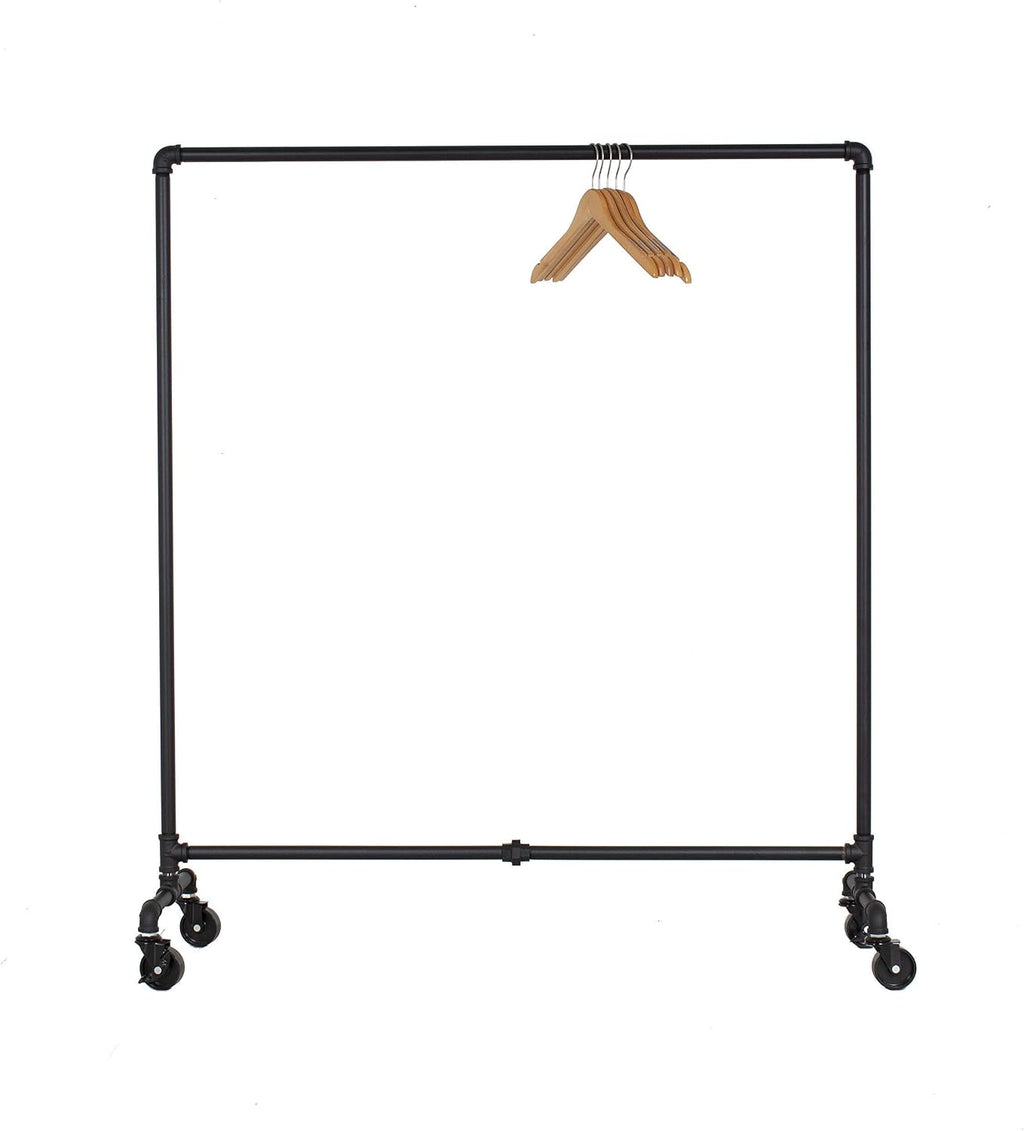Industrial Pipe Heavy-Duty Rolling Clothing Rack