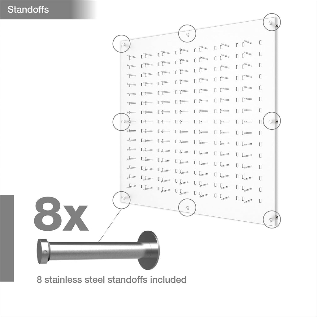 Optical Display for 105 Eyewear Frames - Wall Mount Acrylic Eyewear or Sunglass Display Package in Frosted White for 105 Frames– 47.5' (H) X 47.5' (W)